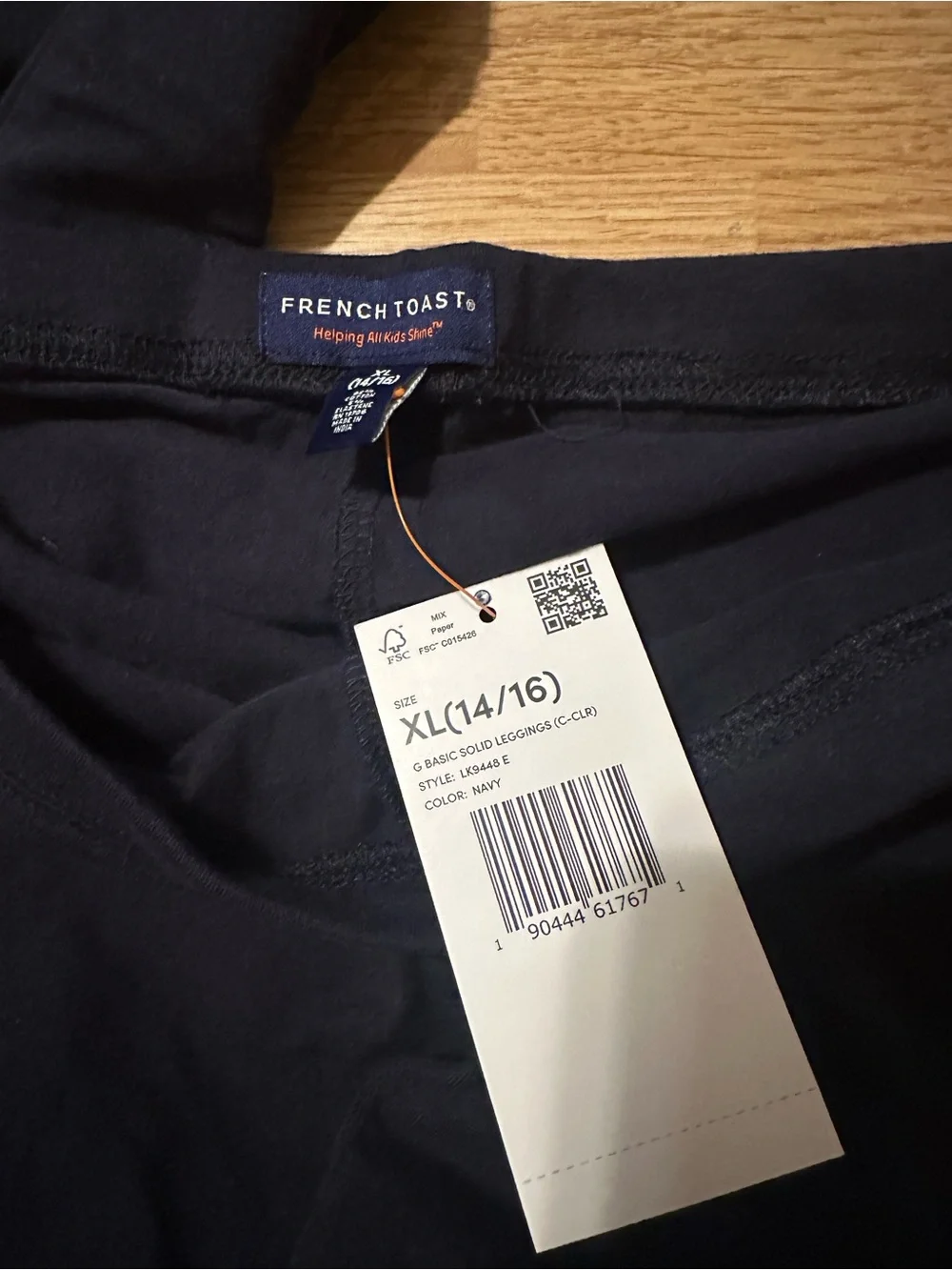 French Toast Boys' Navy Stretch leggings.